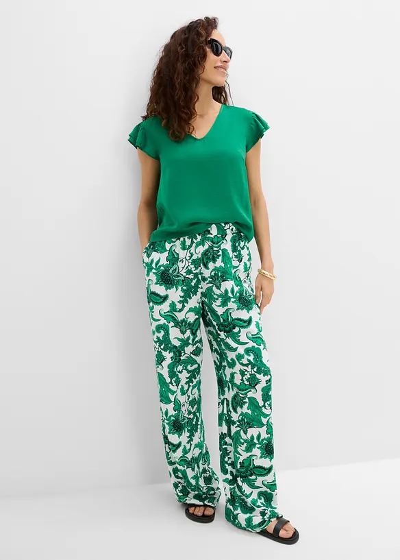 Blus med volanger, bonprix
