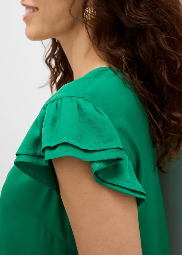 Blus med volanger, bonprix