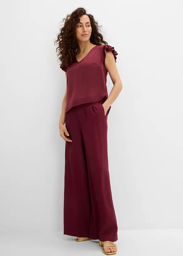 Blus med volanger, bonprix