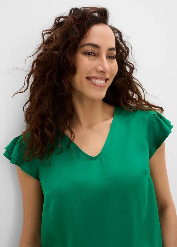 Blus med volanger, bonprix