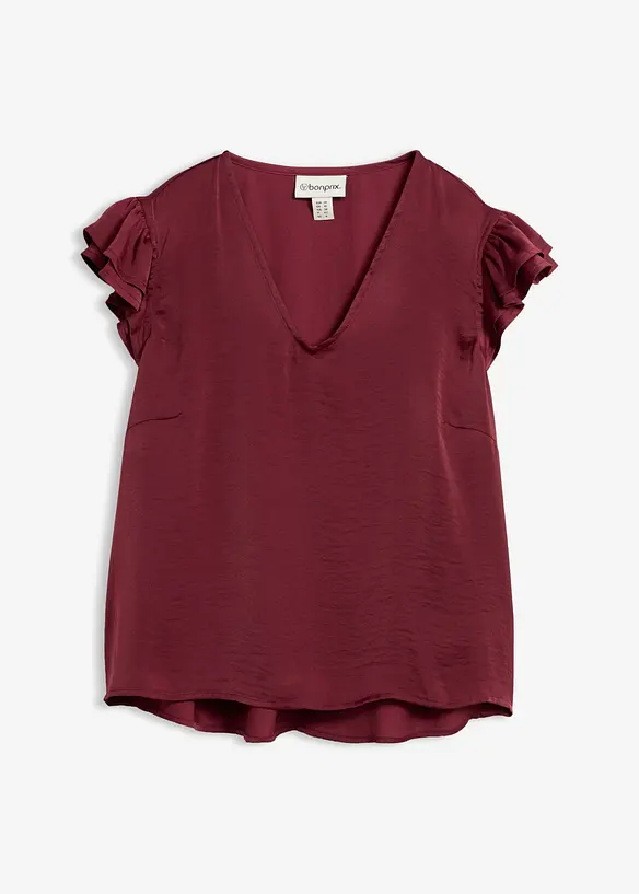Blus med volanger, bonprix
