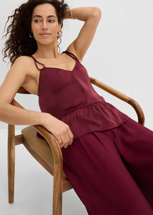Linne av satin med mjukt fall, bonprix