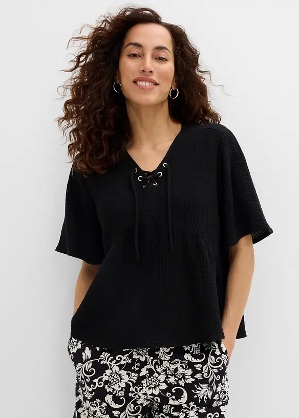 Blustopp av luftig muslin, bonprix