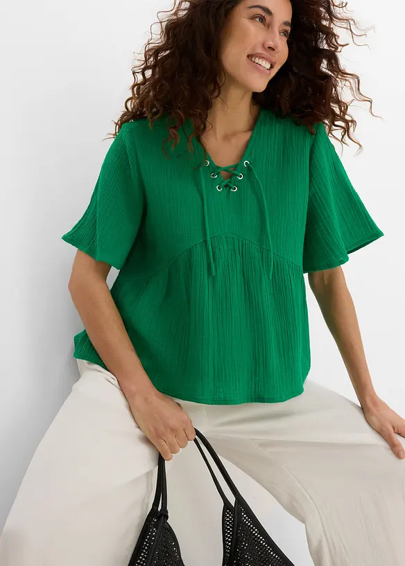 Blustopp av luftig muslin, bonprix