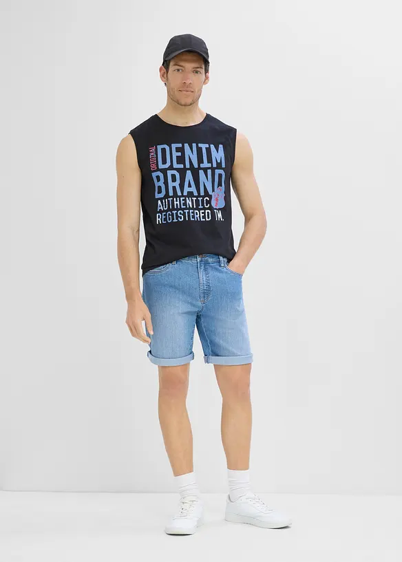 Tunna jeansshorts med res&aring;rmidja (2-pack) Regular Fit, bonprix