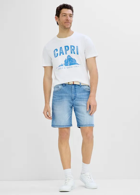 Tunna jeansshorts med res&aring;rmidja, Relaxed Fit, bonprix