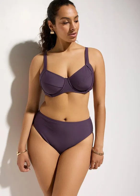 Minimizer-bikini och bikinibyxa med h&ouml;g midja och l&auml;tt formande effekt (2 delar), bonprix