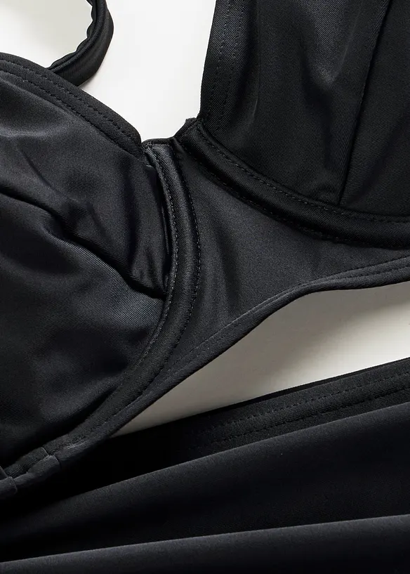 Minimizer-bikini och bikinibyxa med h&ouml;g midja och l&auml;tt formande effekt (2 delar), bonprix
