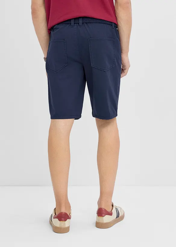 Stretchiga shorts med res&aring;rmidja och sk&auml;rp, Regular Fit, bonprix