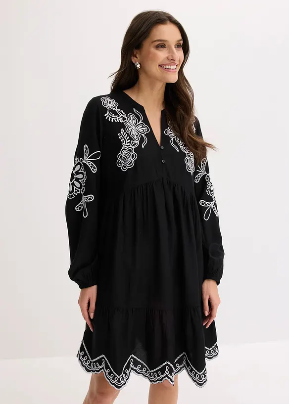 Tunikakl&auml;nning av mjuk viskos med broderi, bonprix
