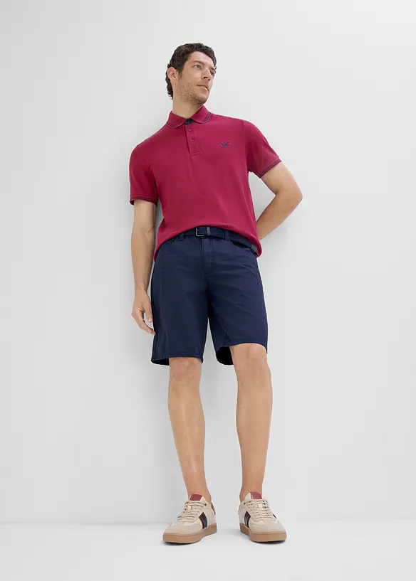 Stretchiga shorts med res&aring;rmidja och sk&auml;rp, Regular Fit, bonprix
