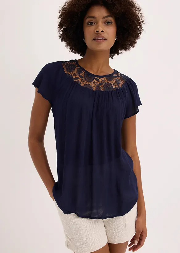 Blus av ren viskos, bonprix