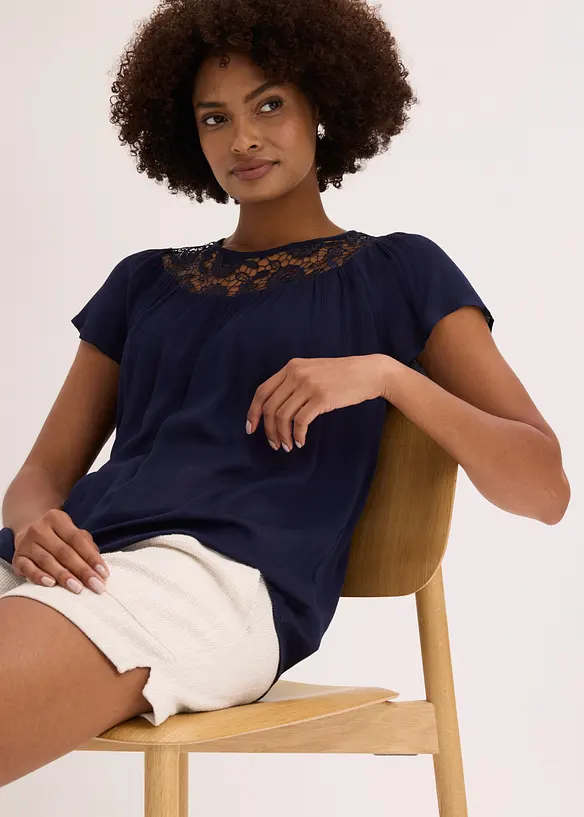 Blus av ren viskos, bonprix