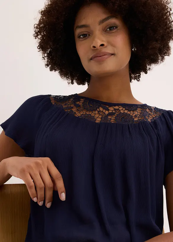 Blus av ren viskos, bonprix