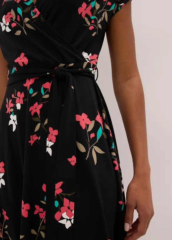Jerseykl&auml;nning med omlottlook, bonprix