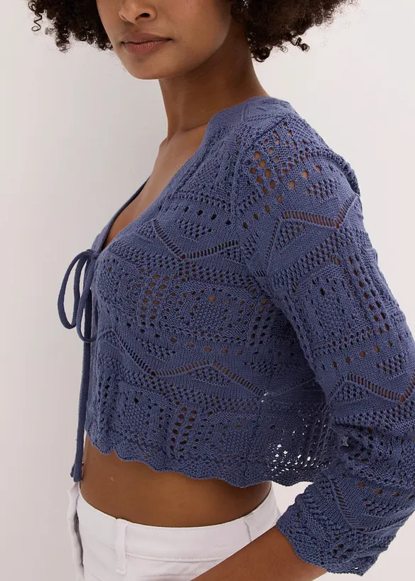H&aring;lm&ouml;nstrad bolero med 3/4-&auml;rm, bonprix