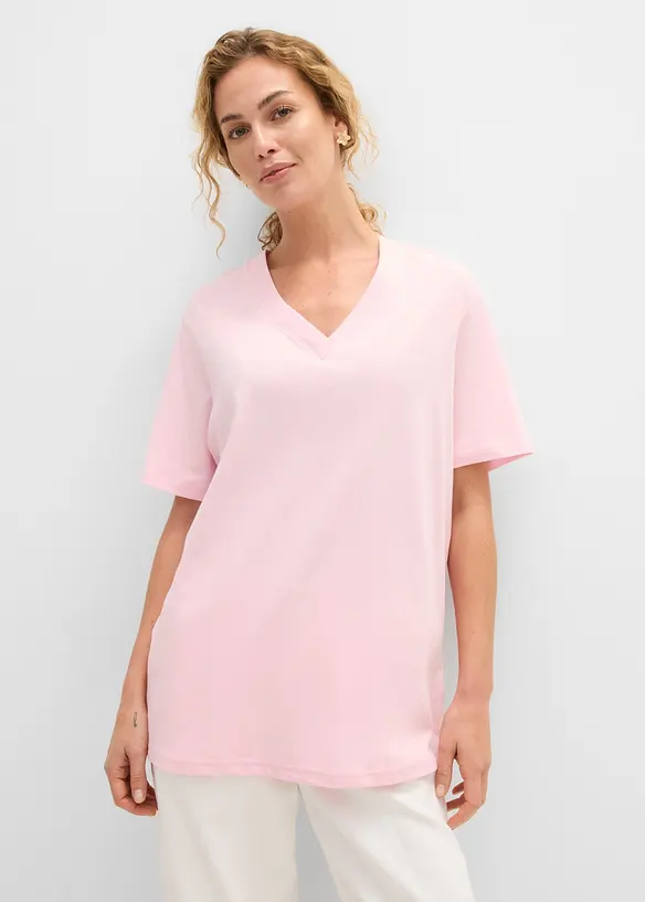 Vid l&aring;ng topp med V-ringning (5-pack), bonprix