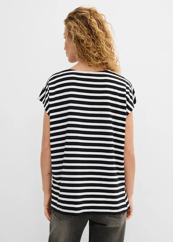 Randig T-shirt i ekologisk bomull, bonprix