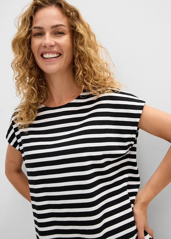 Randig T-shirt i ekologisk bomull, bonprix