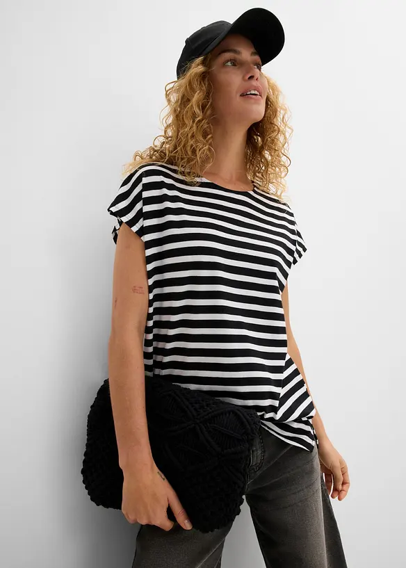 Randig T-shirt i ekologisk bomull, bonprix