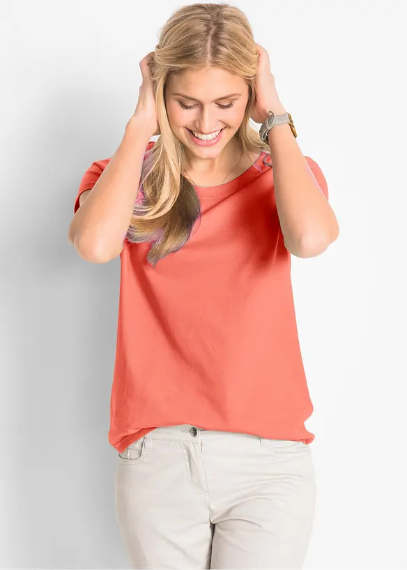 T-shirt med rund halsringning (5-pack), bonprix