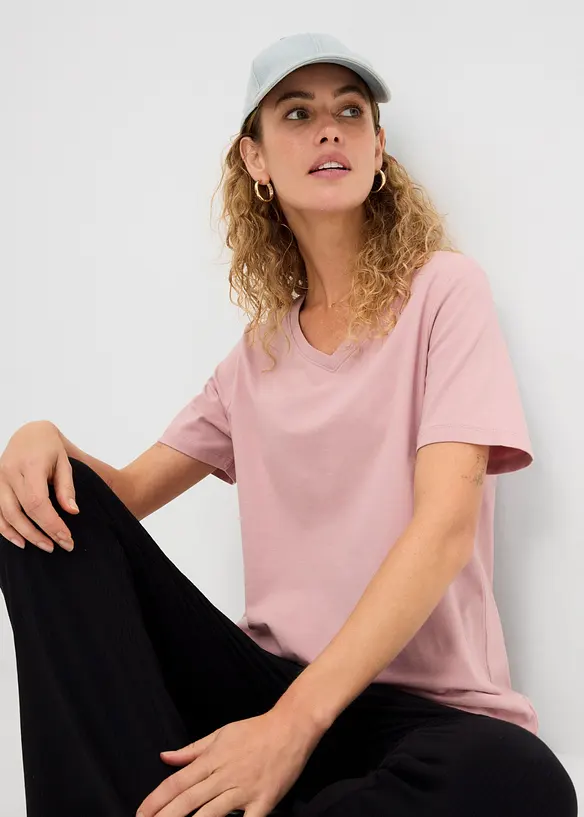 L&aring;ng topp med V-ringning (2-pack), bonprix