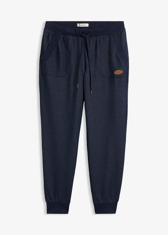 Trik&aring;byxa med jeanslook, 7/8-l&auml;ngd, bonprix