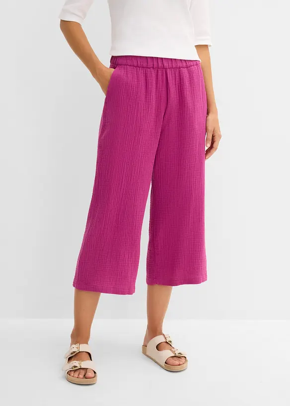 Marlenebyxa i bomullsmuslin, bonprix
