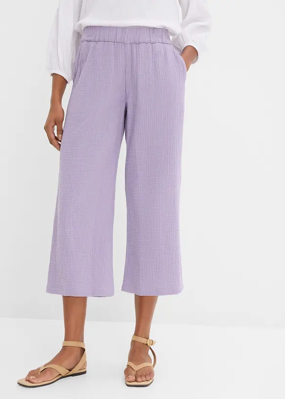 Marlenebyxa i bomullsmuslin, bonprix