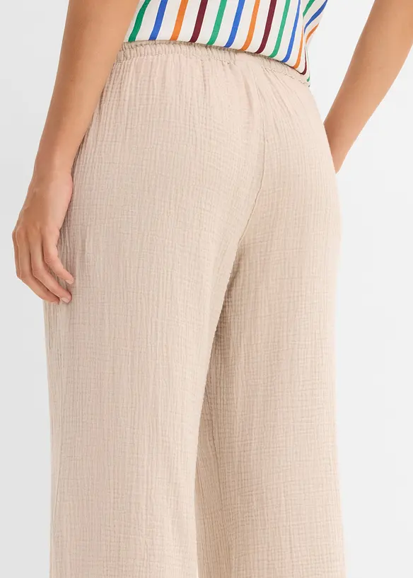 Palazzobyxa i luftig muslin, bonprix