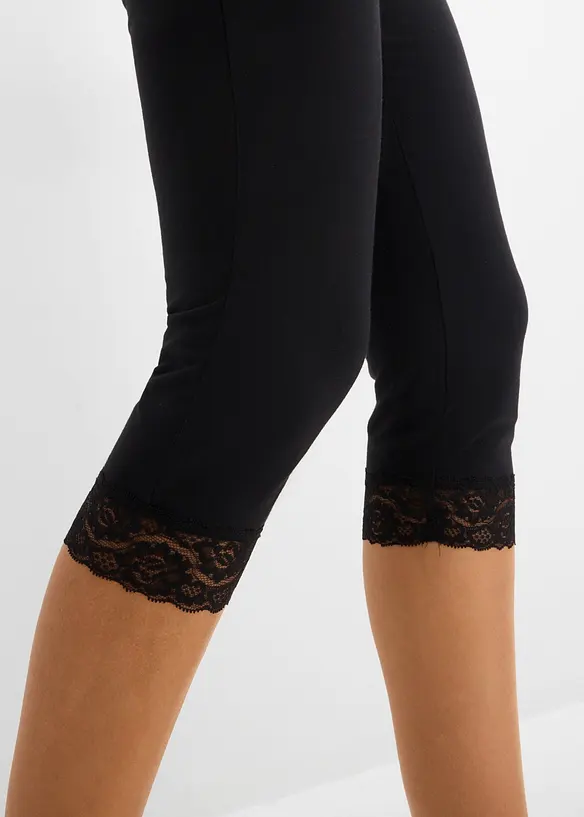 Caprileggings med spetsdetalj, bonprix