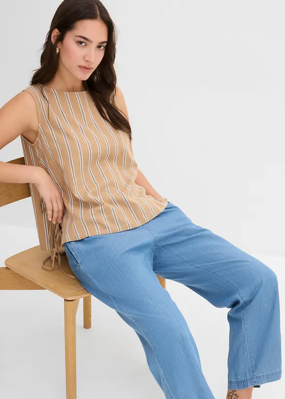 Wide Leg Jeans, High Waist, cropped, bonprix