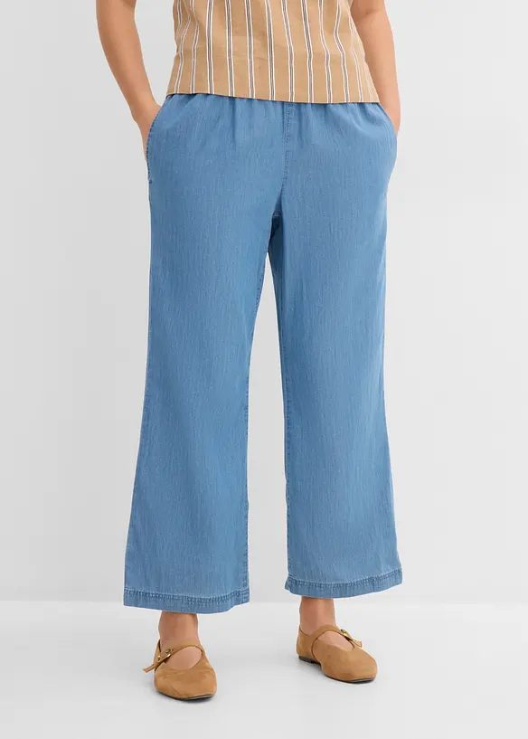 Wide Leg Jeans, High Waist, cropped, bonprix