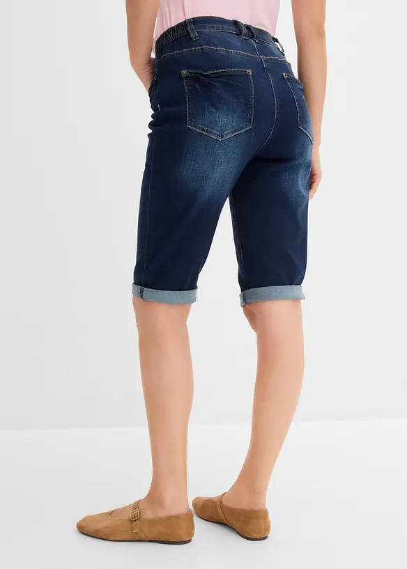 Jeansbermudas Mid Waist, med bekv&auml;m midja, bonprix