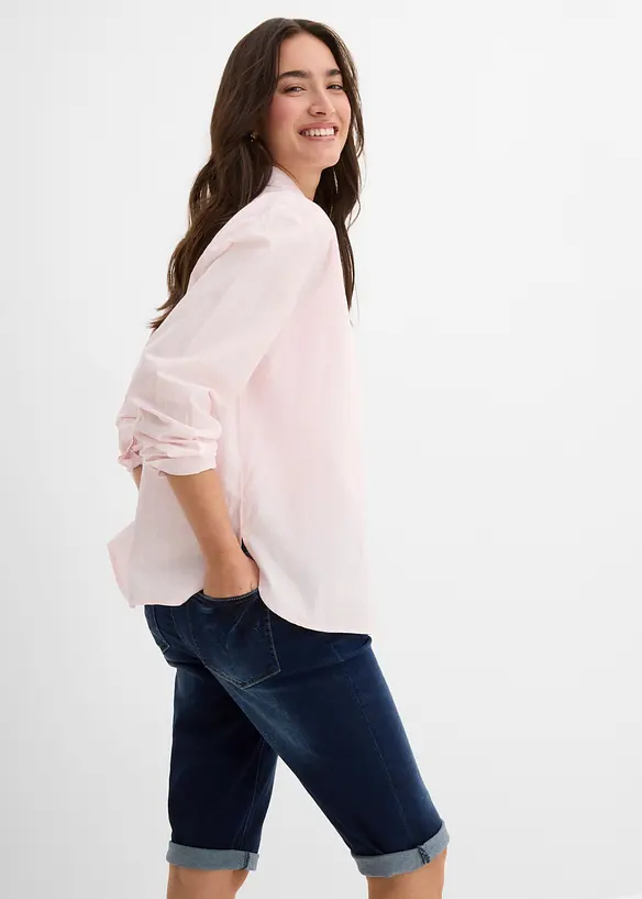 Jeansbermudas Mid Waist, med bekv&auml;m midja, bonprix