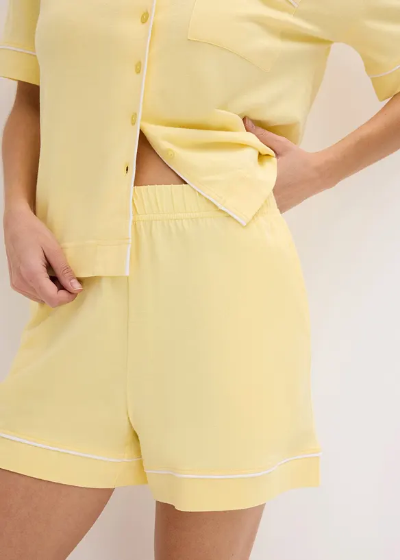 Pyjamas med shorts, i mjuk viskosmix, bonprix