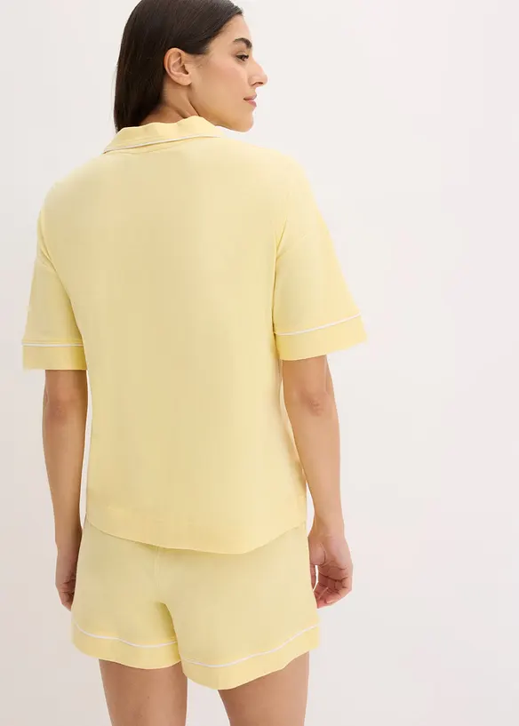Pyjamas med shorts, i mjuk viskosmix, bonprix