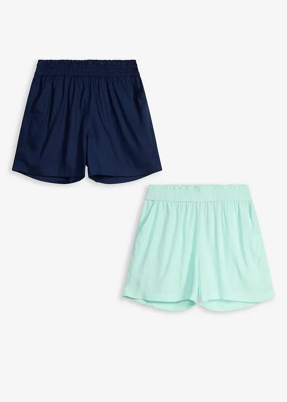 Dra p&aring;-shorts i mjuk viskos (2-pack), bonprix