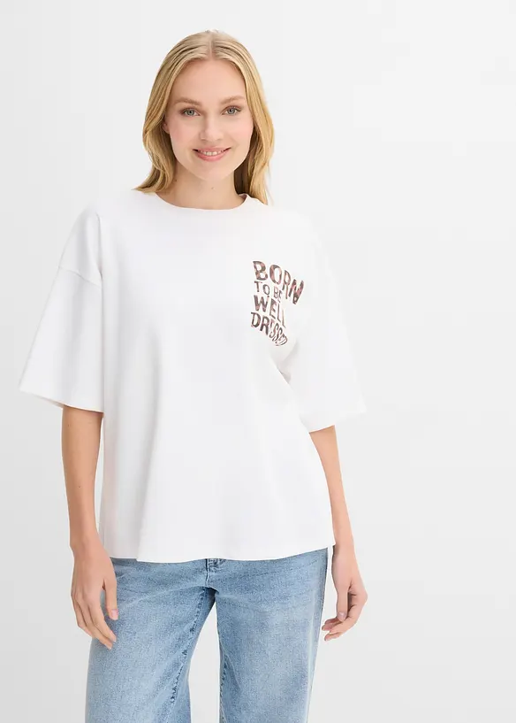 T-shirt i oversizemodell av ekologisk bomull, bonprix