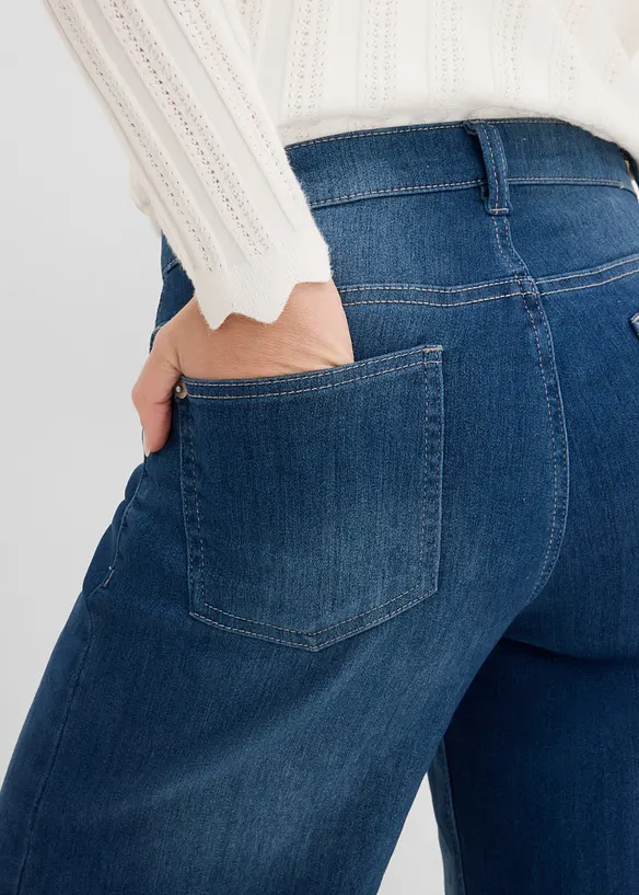 Extra mjuka jeansculotter, bonprix