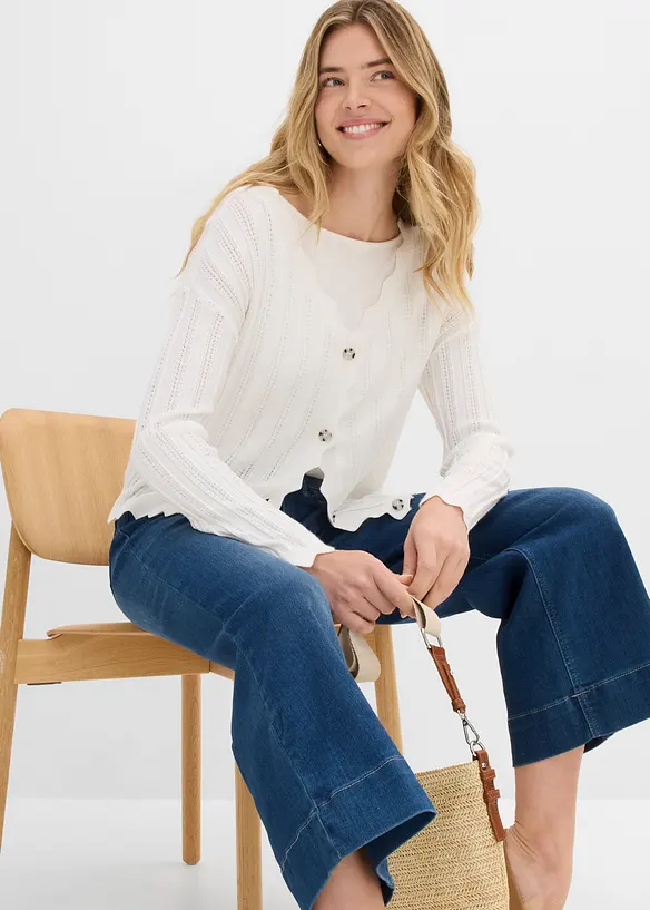 Extra mjuka jeansculotter, bonprix