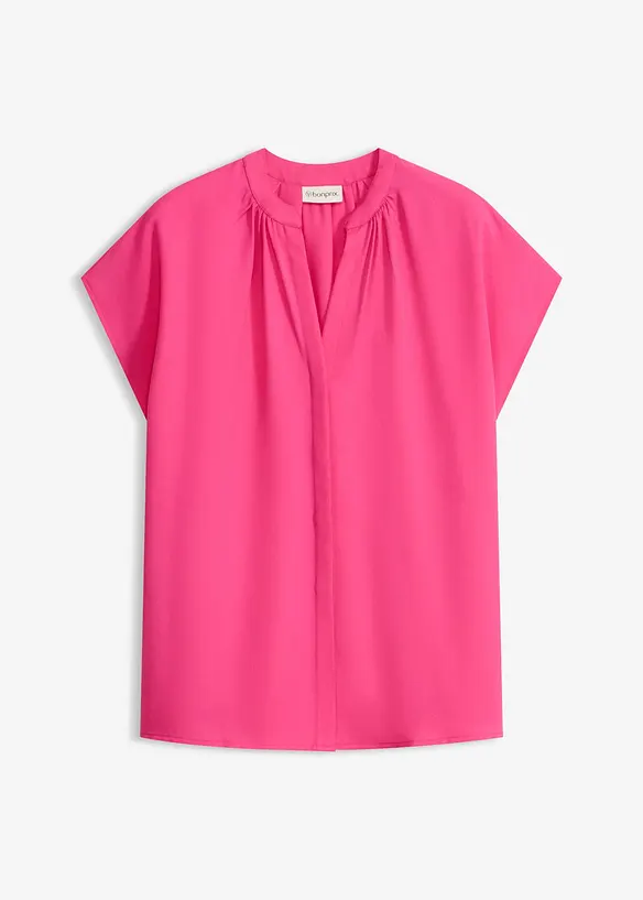 Kort&auml;rmad blus med dold knappsl&aring;, bonprix