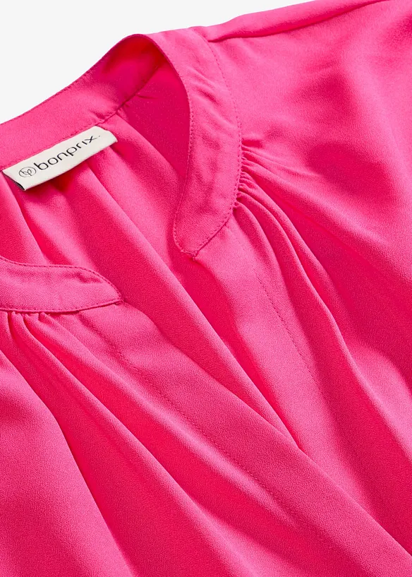 Kort&auml;rmad blus med dold knappsl&aring;, bonprix