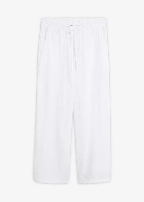 Palazzobyxa i luftig muslin, bonprix
