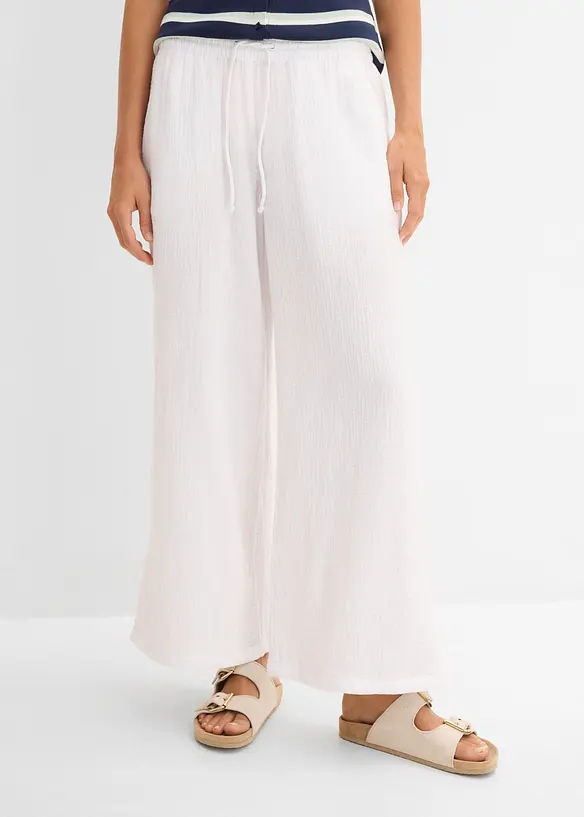 Palazzobyxa i luftig muslin, bonprix