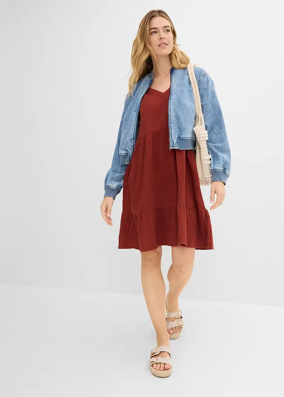 Oversized kl&auml;nning i bomullsmuslin, bonprix