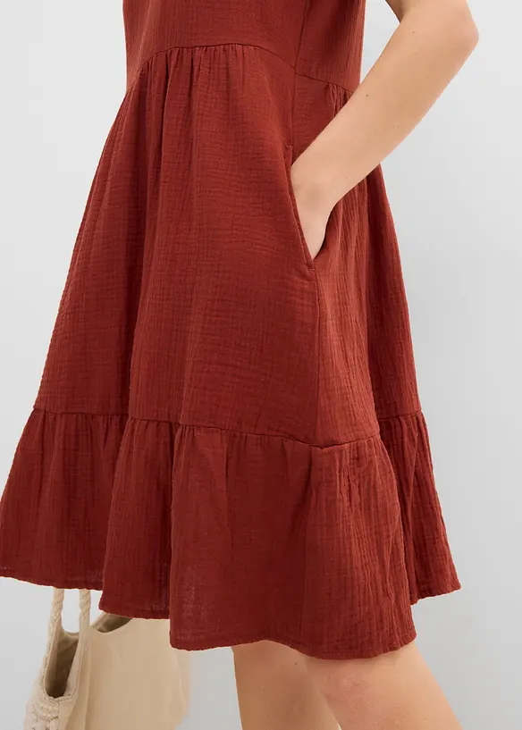 Oversized kl&auml;nning i bomullsmuslin, bonprix