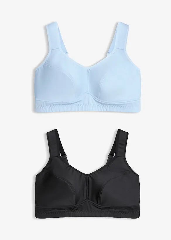 Sport-BH med medelh&ouml;gt st&ouml;d (2-pack), bonprix