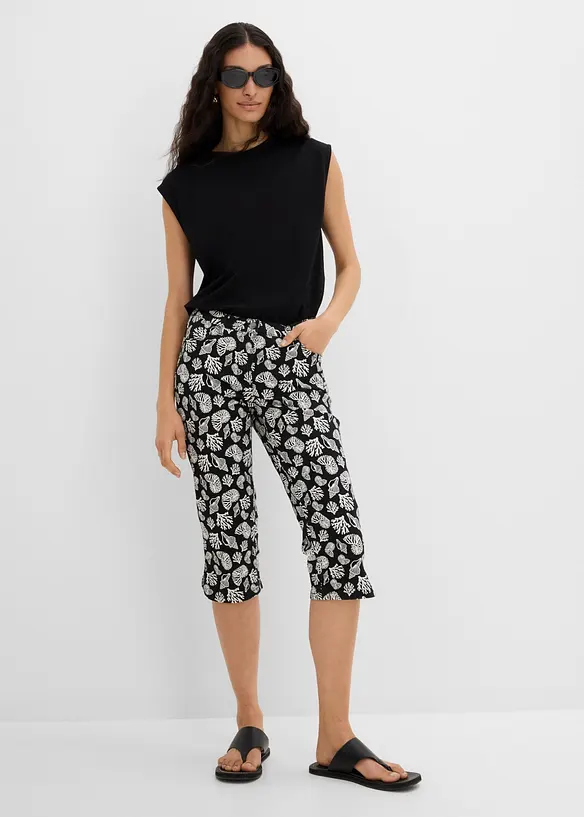 Capribyxa av bomullsstretch, bonprix