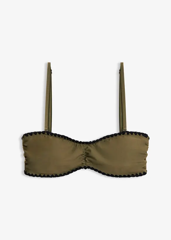Bikini&ouml;verdel i band&aring;stil med broderi, bonprix